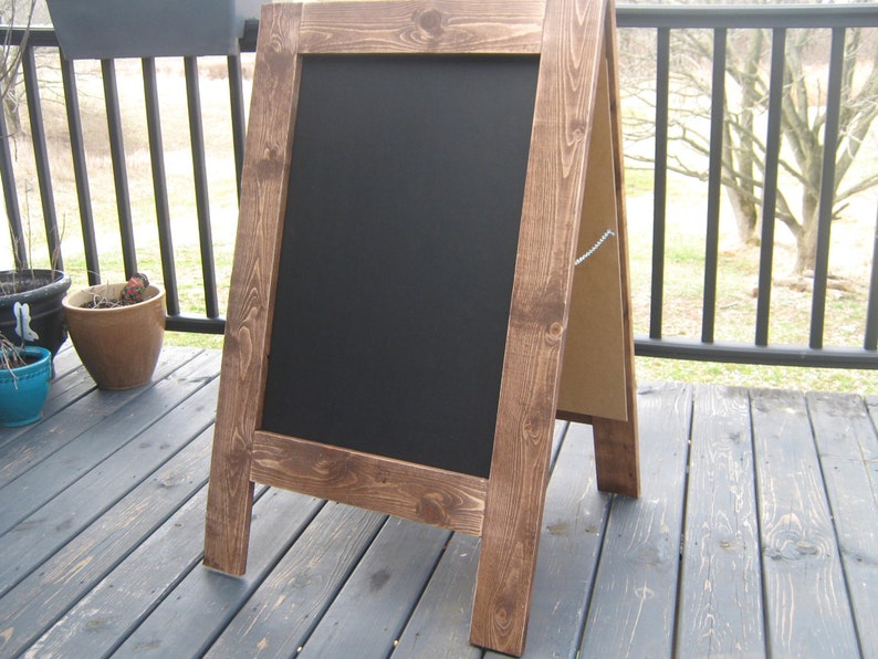 Sandwich board sign, outdoor chalkboard. Rehearsal dinner sign, wedding easel, 25x38. Large sidewalk chalk board. image 3