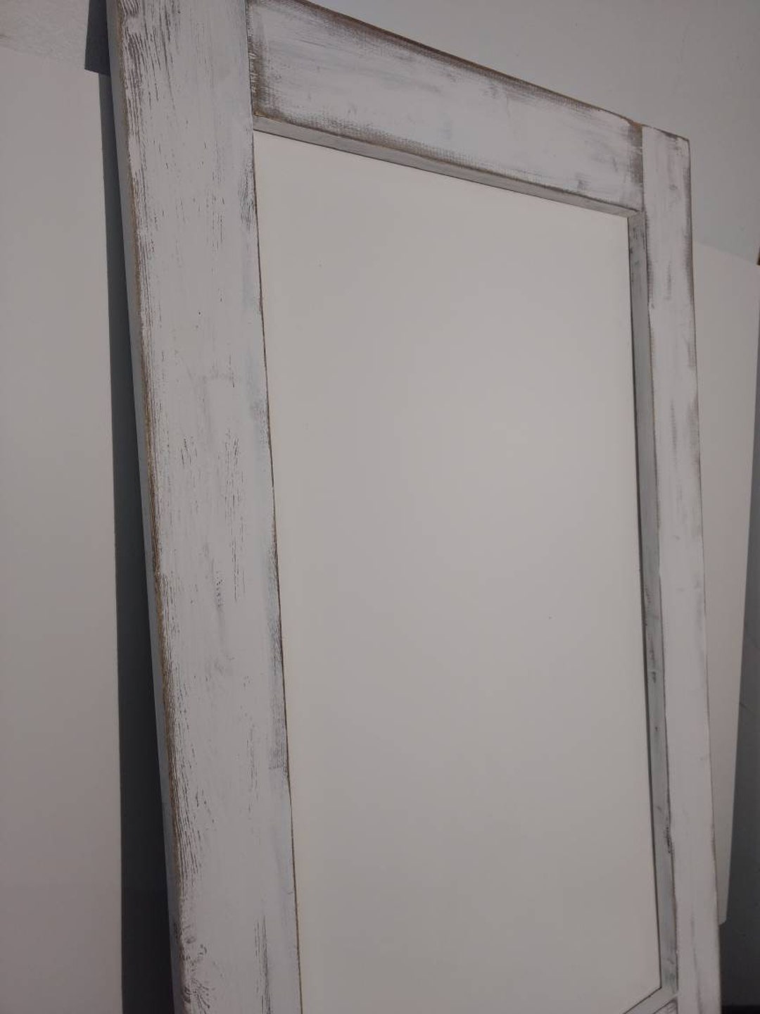 Large Dry Erase Board, Chalk Paint Linen White. Distressed White Board