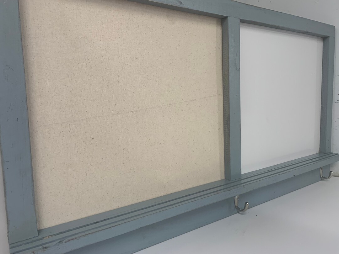 Combination Bulletin Board and Dry Erase Message Center. Dark Gray