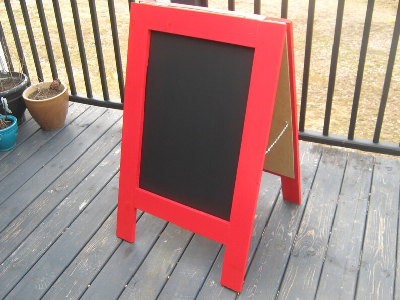 Chalkboard Easel Sidewalk Sign. 25x38 Apple Red Etsy