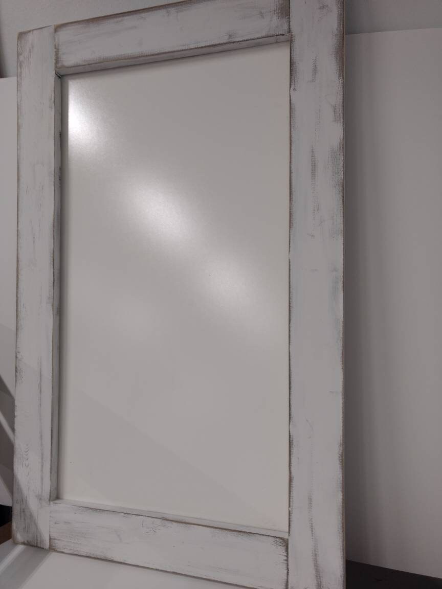 Large dry erase board chalk paint linen white. Distressed Etsy