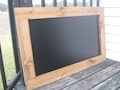 Rustic chalkboard, Early American stained finish. Chalk board, hanging wall chalkboard. Black board, antique look.