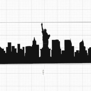 New York Skyline Edible Image Strip, Skyscraper Buildings Edible Image Cake Wrap Strip Precut, New York Downtown Silhouette Edible Image
