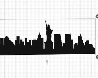 New York Skyline Edible Cake Image Strip: Precut Skyscraper Silhouette