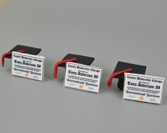 Fondant Graduation Cap and Diploma Cupcake Toppers: Custom Colors