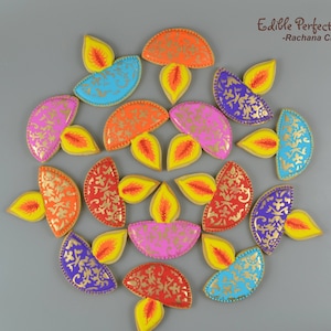 Diwali Diya Sugar Cookies, Diwali Gift, Diya cookies, Mandala Cookies, Rangoli Cookies (Free Priority Shipping)