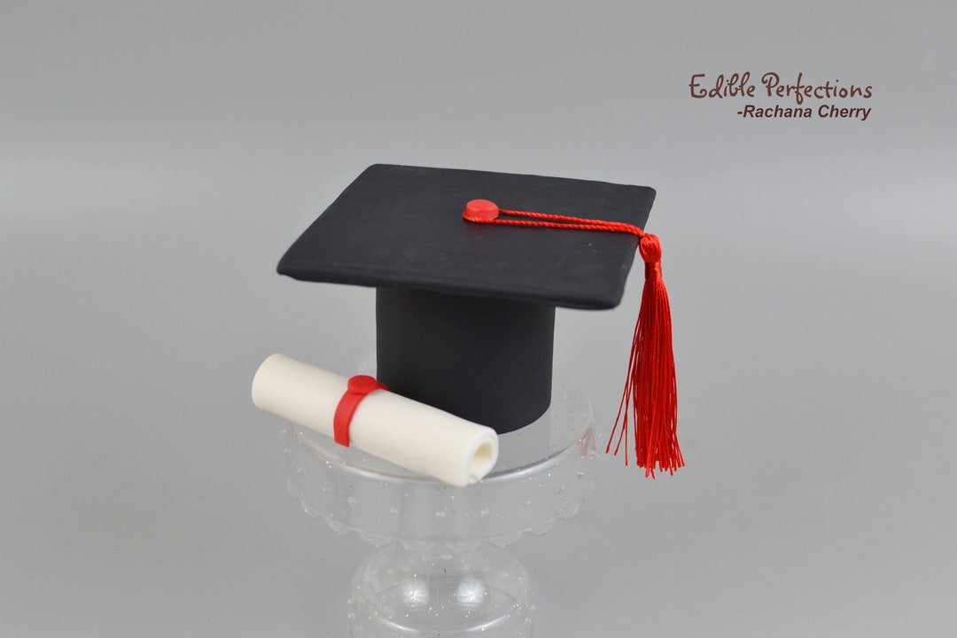 Graduation Cap Cake Topper With Silk Tassel and Diploma, Graduation ...