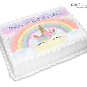 Unicorn Edible Image Cake Topper