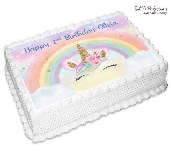 Magical Unicorn Edible Cake Topper Image Frame