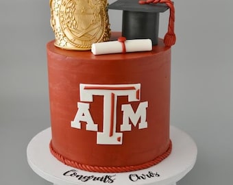Fondant Aggie Ring,  Aggie Ring Cake topper , Texas A&M Aggie Ring
