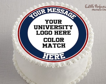 Custom University Logo Mascot Edible Image Cake Topper, Graduation, College Selection, College Bound, Congratulations, Class of, Athletics