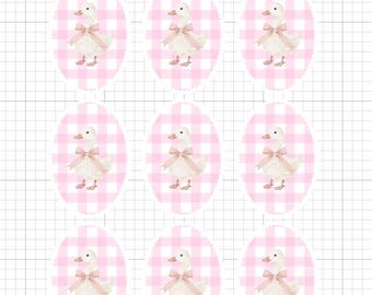 Pink gingham Silly goose edible image, Baby Goose edible  Edible Images, Pink Gingham
