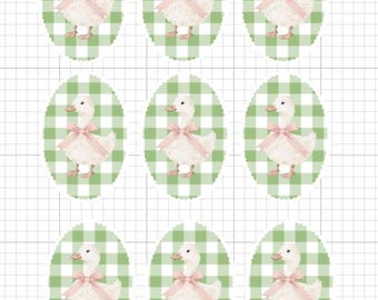 Sage green gingham Silly goose edible image, Baby Goose edible  Edible Images, Sage green Gingham : 2x1.5” Precut