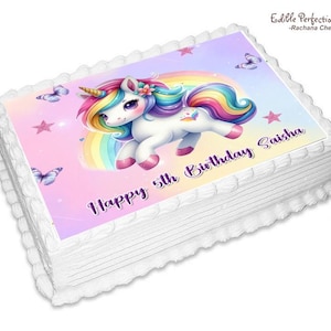 Unicorn Rainbow Edible Image Cake, Unicorn Cake Image, Unicorn cake