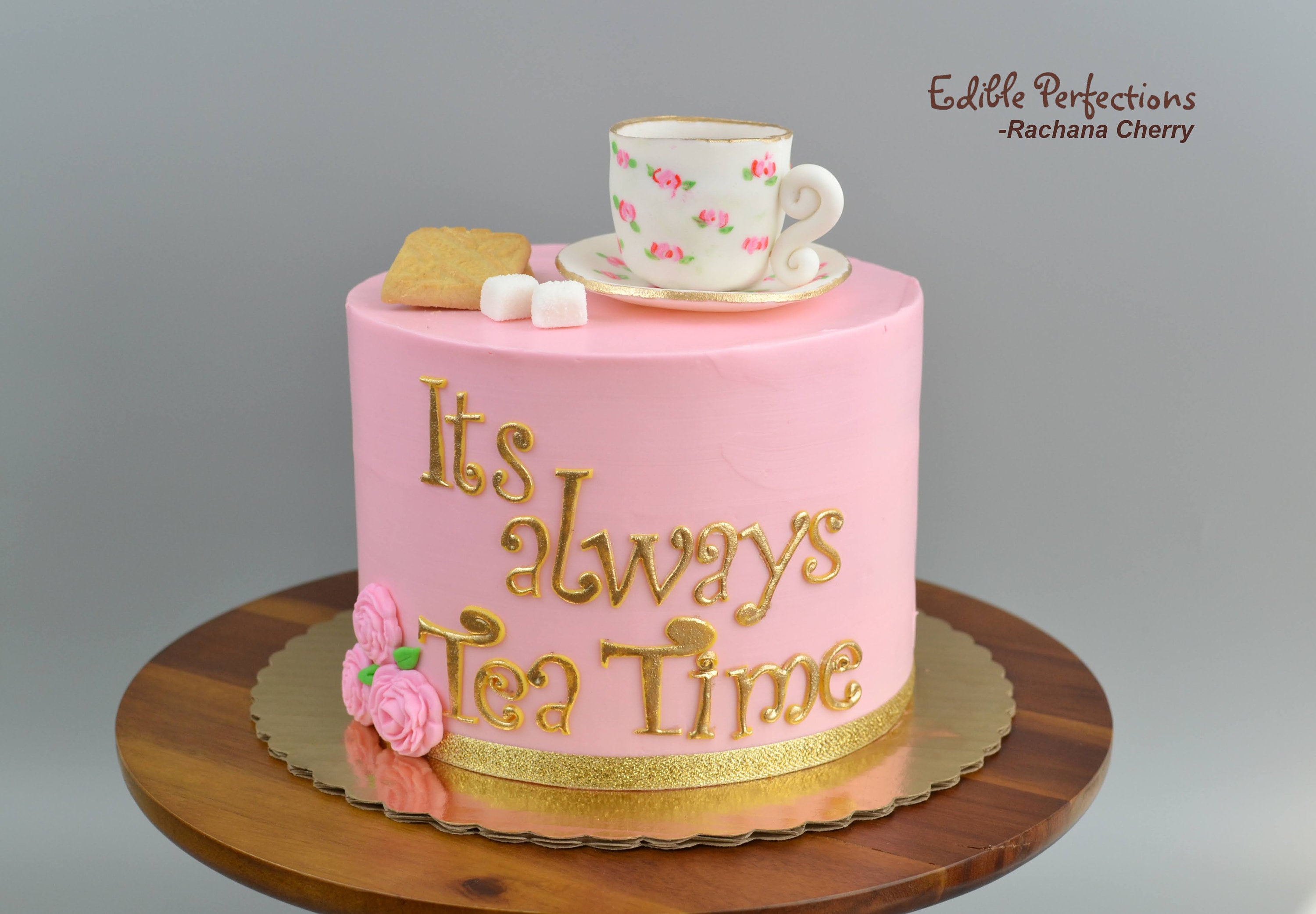 Tea Party Cake topper Fondant Tea cup and saucer vintage tea Etsy