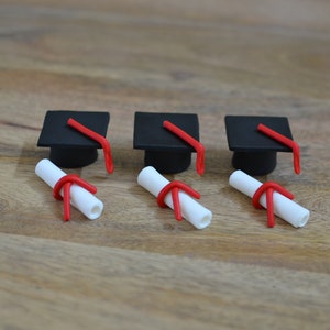 24 Graduation Cupcake Topper Fondant Set, Graduation cupcake Toppers, Edible topper