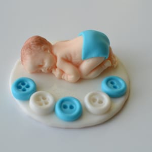 Fondant baby boy cake toppers
