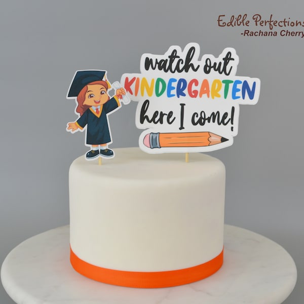 Kindergarten Graduation Cake Topper, Kindergarten graduation Cake, Kindergarten Graduate Boy Girl, Kindergarten here I come cake topper