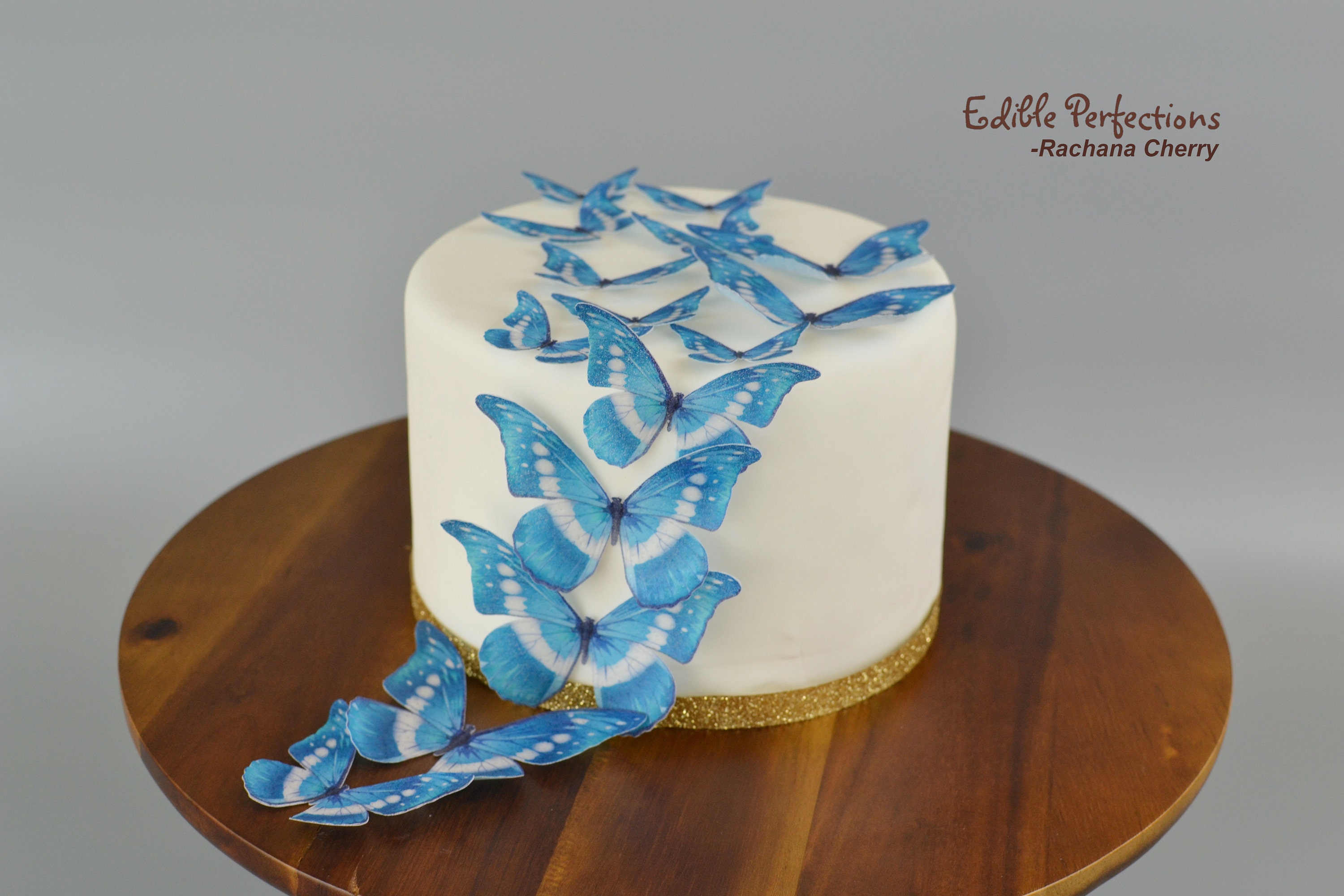 45X mariposas comestibles azules precortadas decoraciones para tartas de  CHOCKACAKE de corte hueco, mariposas de papel de oblea