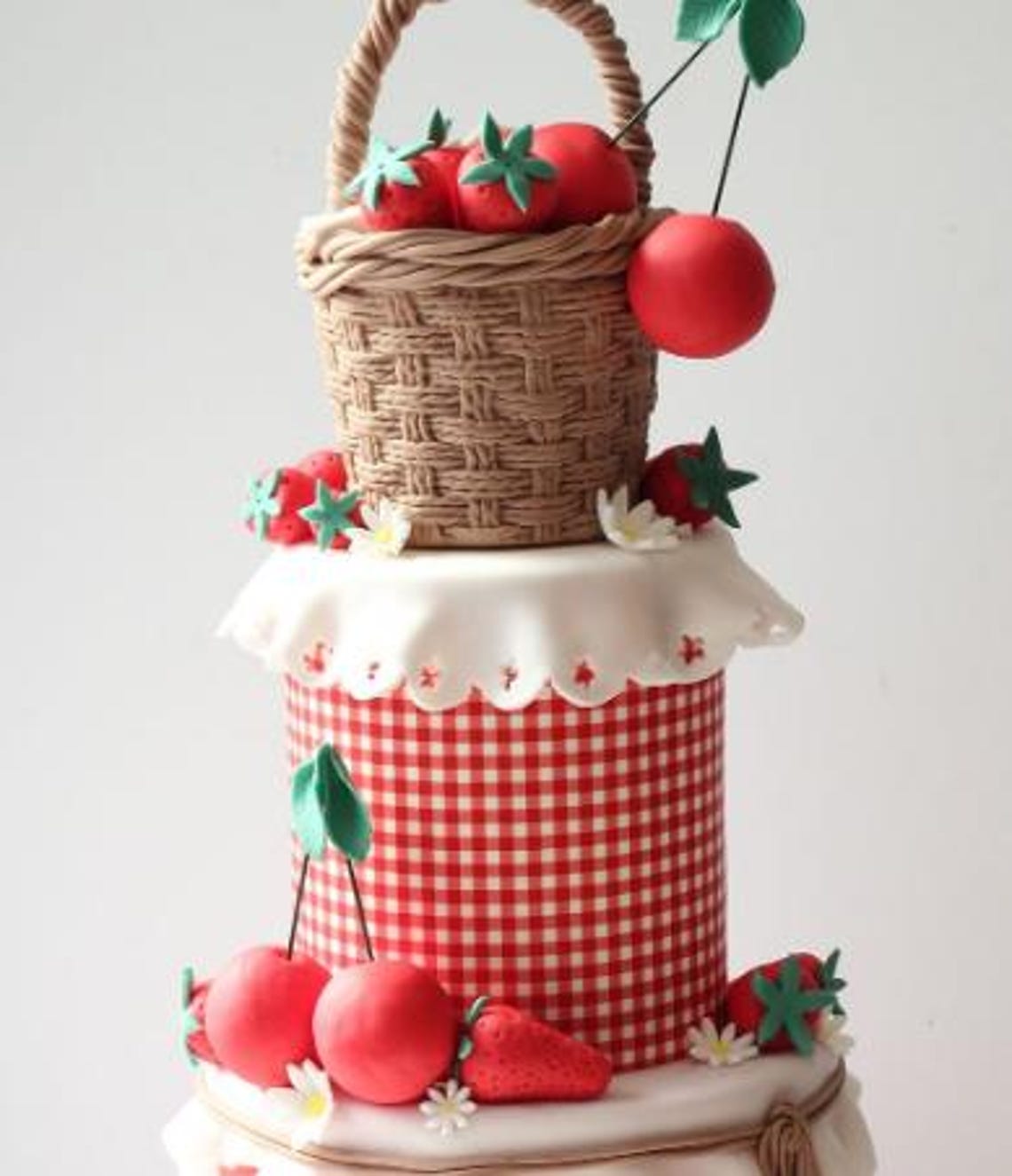 Red Gigham Edible Image Wrap, Red and White Checkers Image, Premium ...