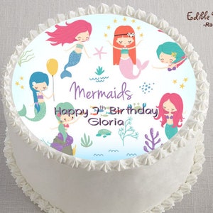 Mermaid Edible Image Cake Topper
