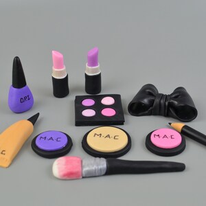 Fondant Makeup Cake Kit, Makeup Kit, Makeup Fondant Cake Toppers ...