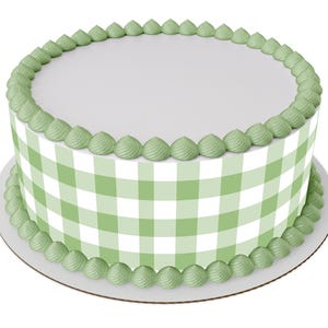 Sage Green Gingham edible image wrap, Blue checkers image, Premium Quality Sheet