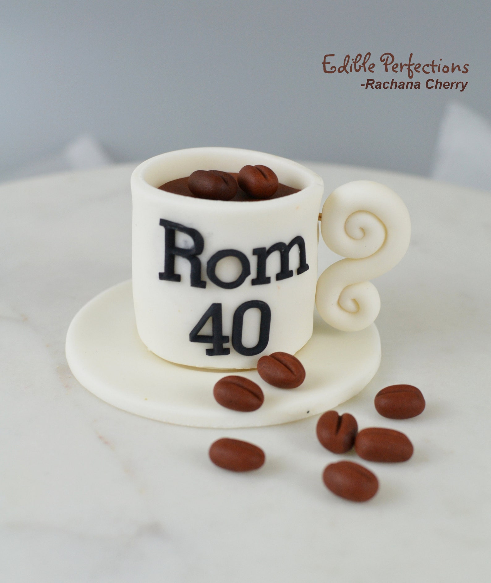 Fondant Coffee Mug Cake Topper Etsy
