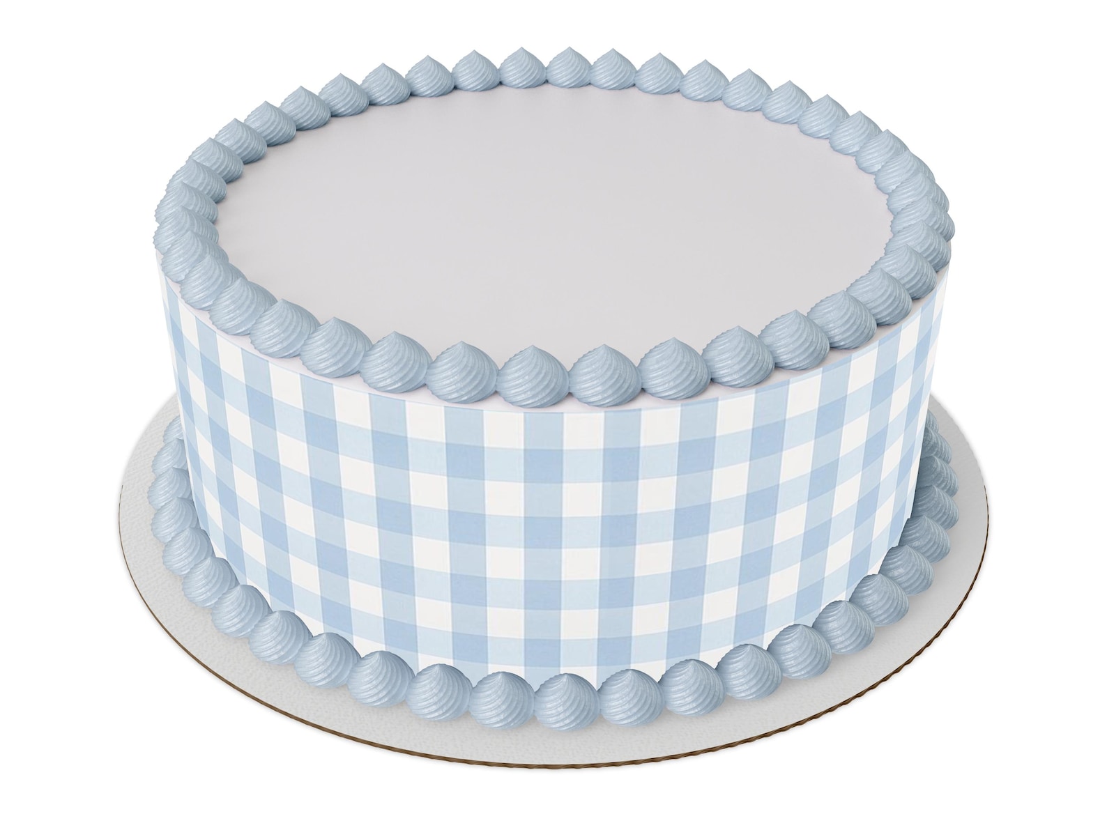 Blue Gingham Edible Image Wrap, Blue Checkers Image, Premium Quality ...