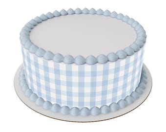 Blue Gingham edible image wrap, Blue checkers image, Premium Quality Sheet