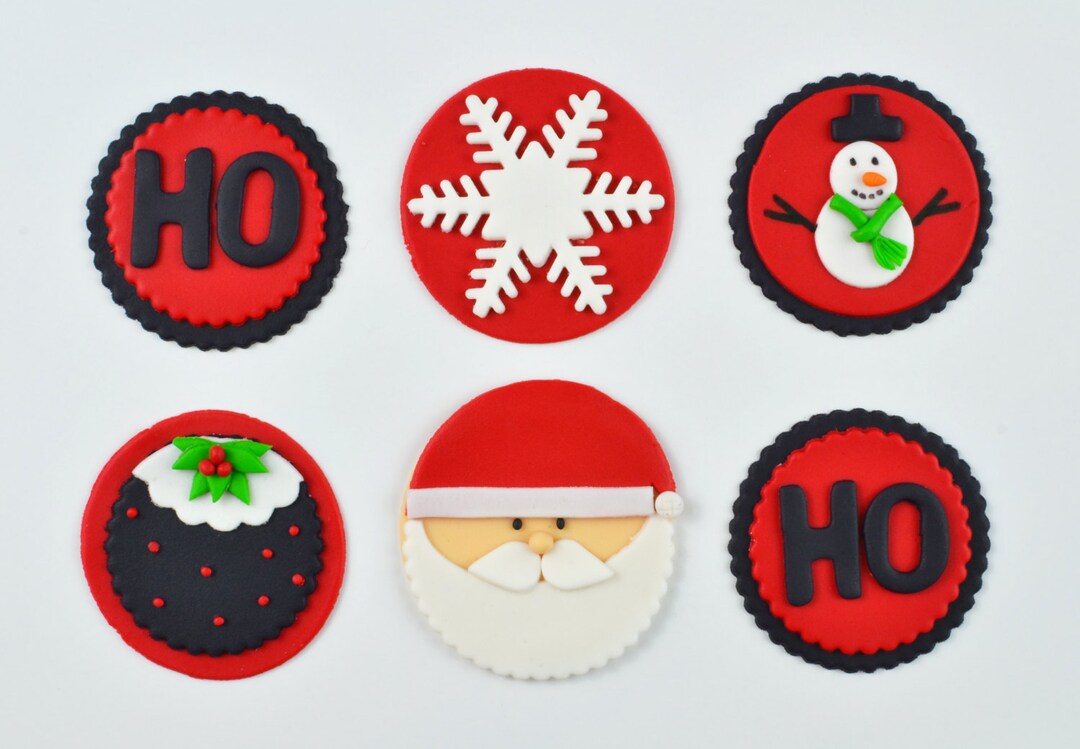 Edible Christmas Cupcake Toppers Etsy