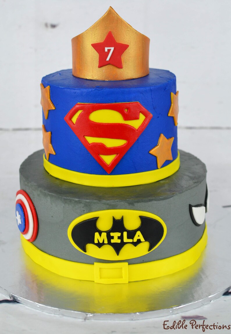 Edible Superhero Cake Topper Super Hero Fondant Cake topper Etsy
