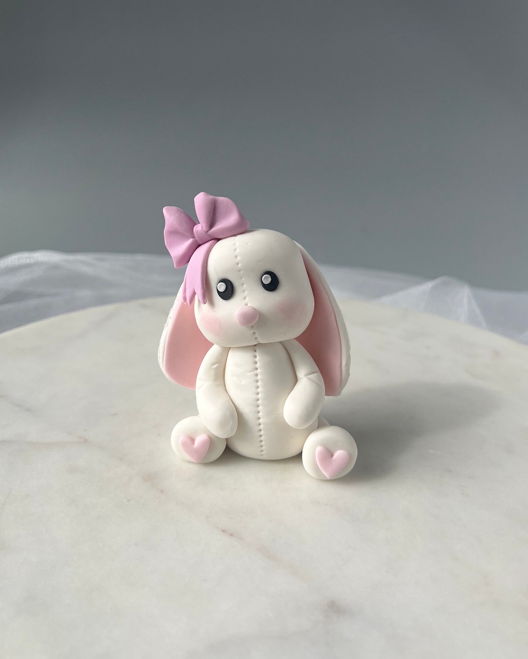 White Bunny Fondant Cake Topper - Etsy