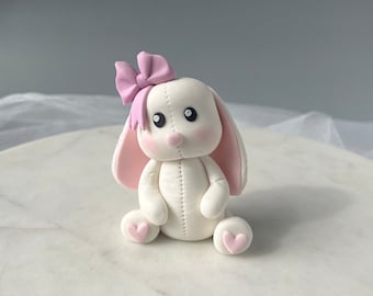 White Bunny Fondant Cake Topper