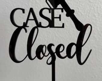 Case Closed Acrylic Topper, law theme cake topper, Case Closed