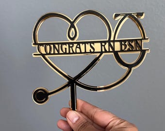 Nurse School Graduate Cake topper, Nursing Cake topper, RN BSN cake topper