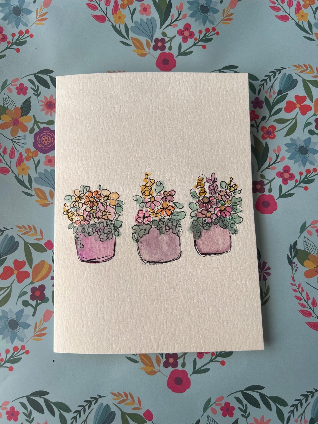 Hand Painted Watercolor Greeting Card: One-of-a-kind Art - Etsy