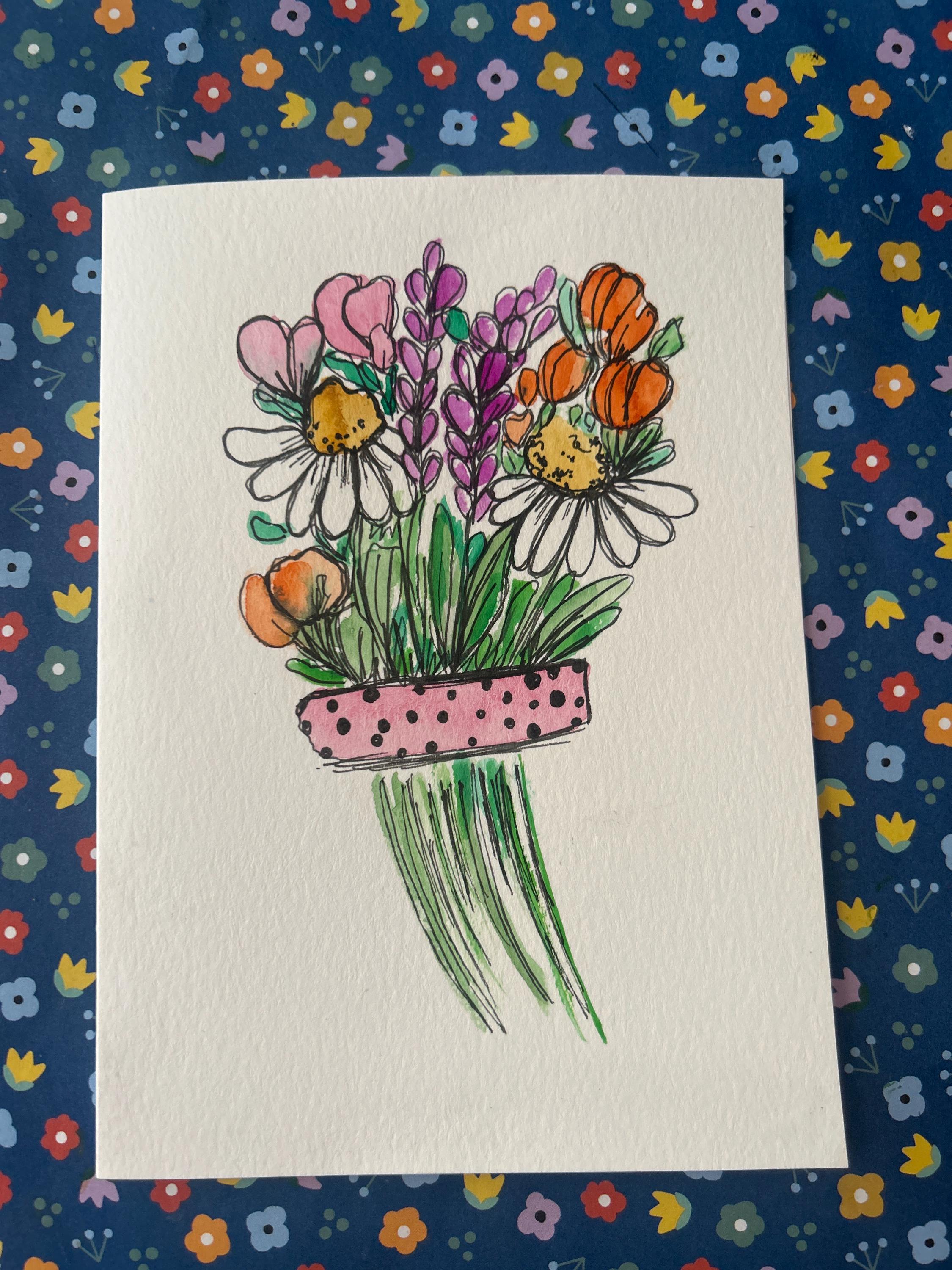 Hand Painted Watercolor Greeting Card: One-of-a-kind Art - Etsy
