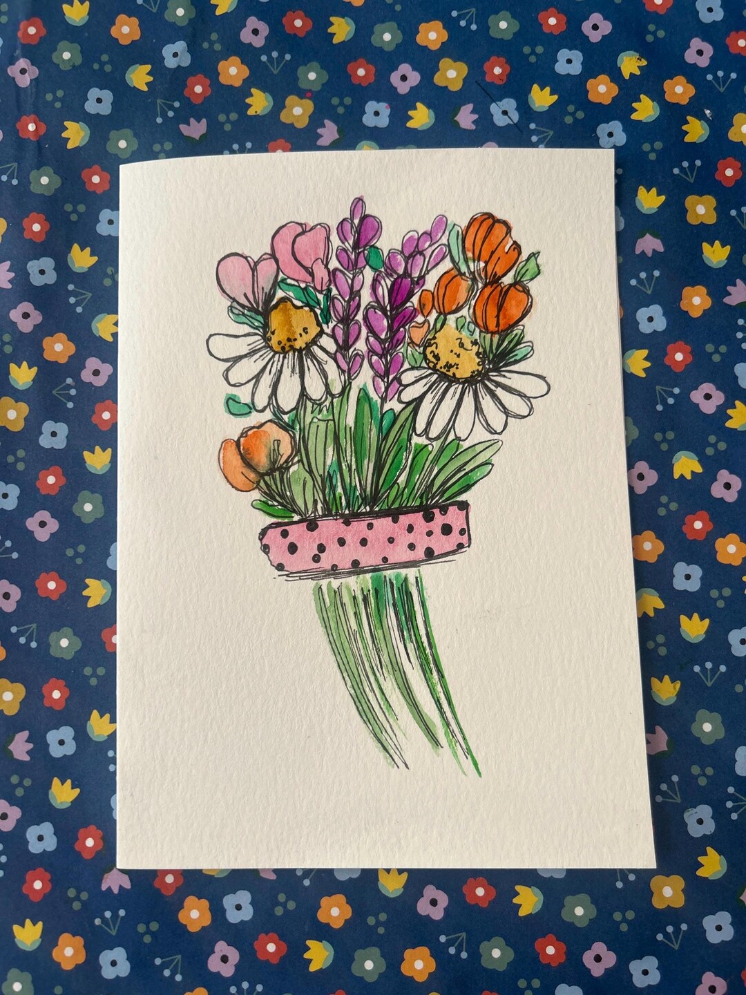 Hand Painted Watercolor Greeting Card: One-of-a-kind Art - Etsy