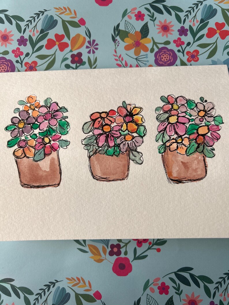 Hand Painted Watercolor Greeting Card: One-of-a-kind Art - Etsy