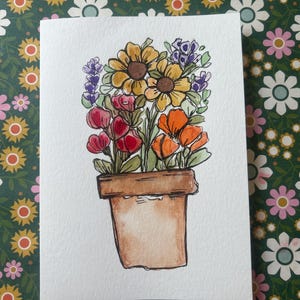 Watercolor Flower Greeting Card: Handmade, One-of-a-Kind