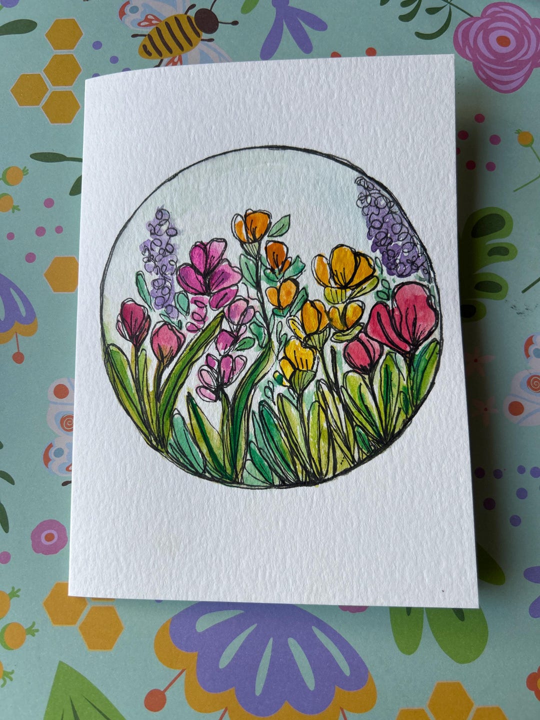 Hand Painted Watercolor Greeting Card: One-of-a-kind Art - Etsy