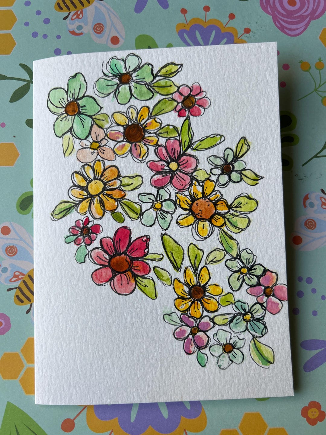 Hand Painted Watercolor Greeting Card: One-of-a-kind Art - Etsy