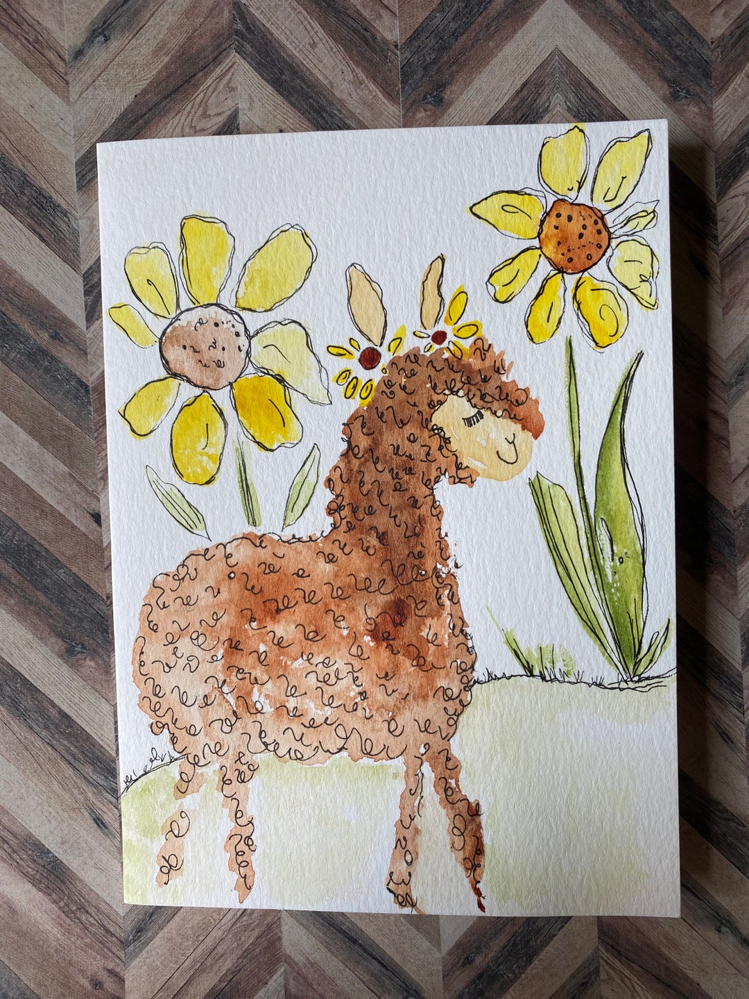 Llama Card Watercolor Llama Card Handmade Llama Card Llama - Etsy