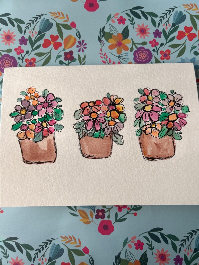 Hand Painted Watercolor Greeting Card: One-of-a-kind Art - Etsy