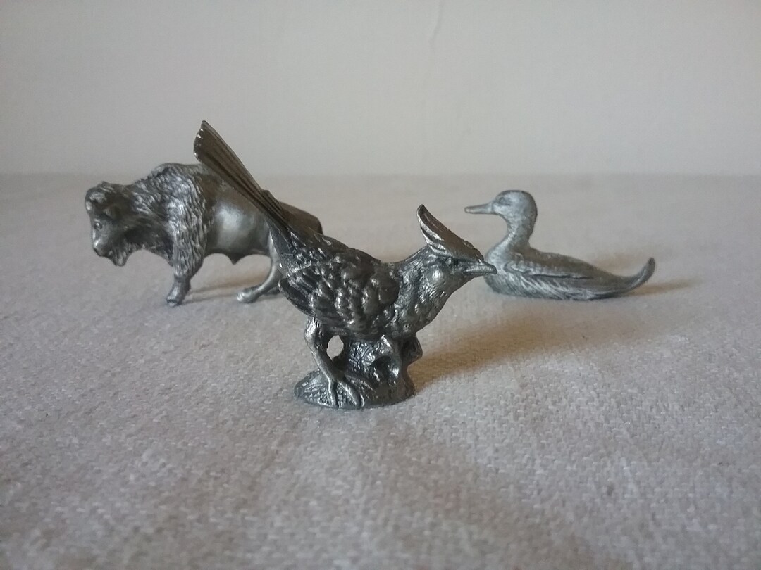 Pewter Animal Figurines Etsy