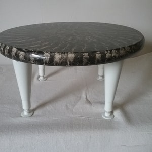 Vintage vinegar painted wood footstool