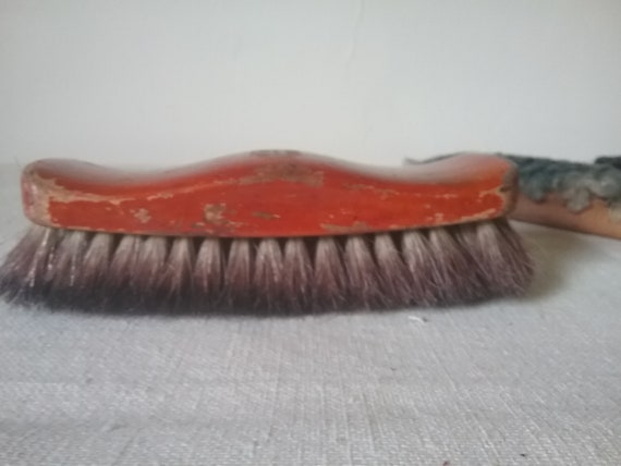 Set of 4 vintage wooden Shoeshine brushes - image 2