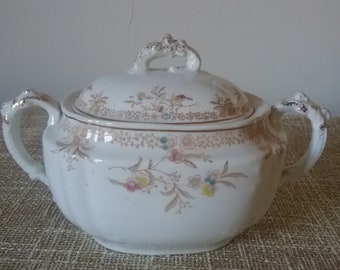 Vintage Bishop and Stonier large lidded sugar bowl