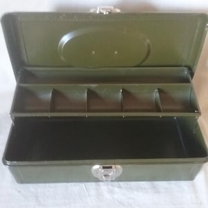 Vintage Union Steel utility chest with shelf